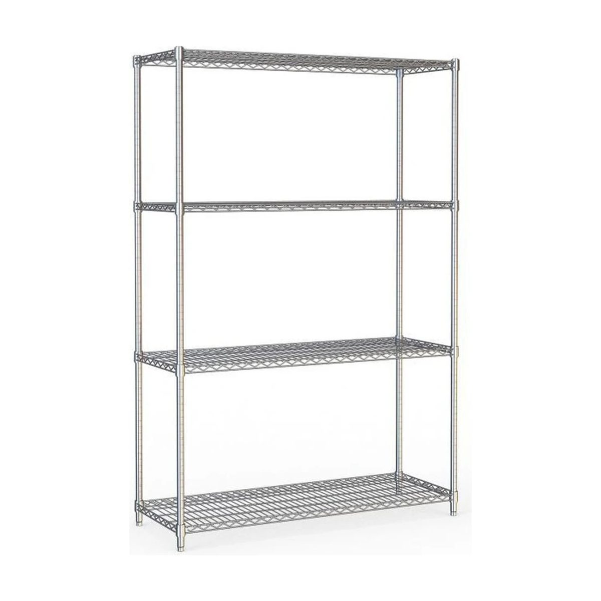 4-Tier Chrome Wire Shelving Unit 120x45x180cm