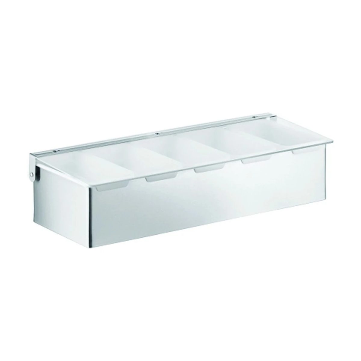 S/S Condiment Holder with Plastic Interior, 4 Grids
