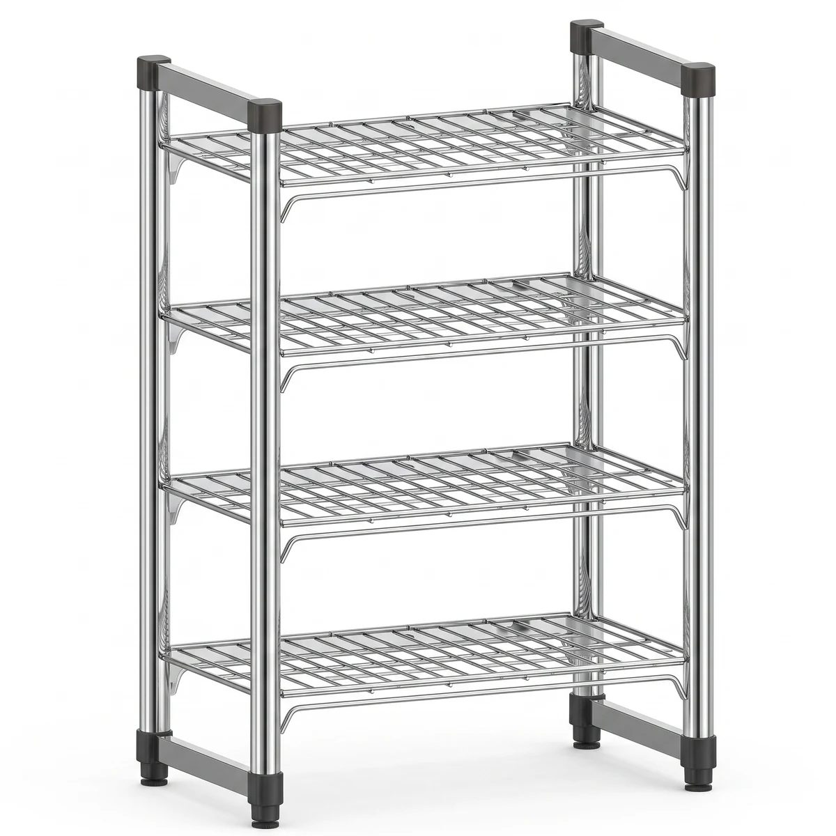 Four Tier Chrome Wire Shelving Unit — 8 sizes