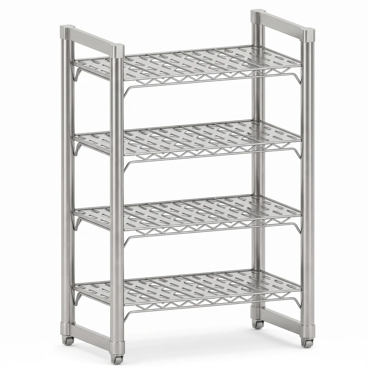 Mobile Stainless Steel Wire Shelving Unit — 8 sizes