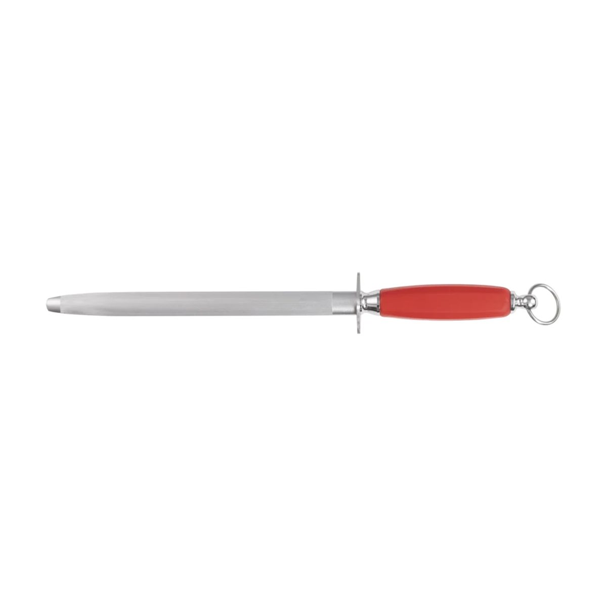 Sharpening Steel HRC62, 25.4cm Red Plastic Handle