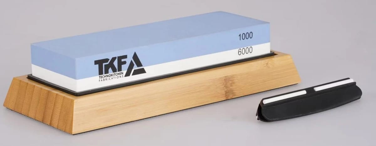 Dual Grit Sharpening Stone 1000/6000 on Bamboo Base