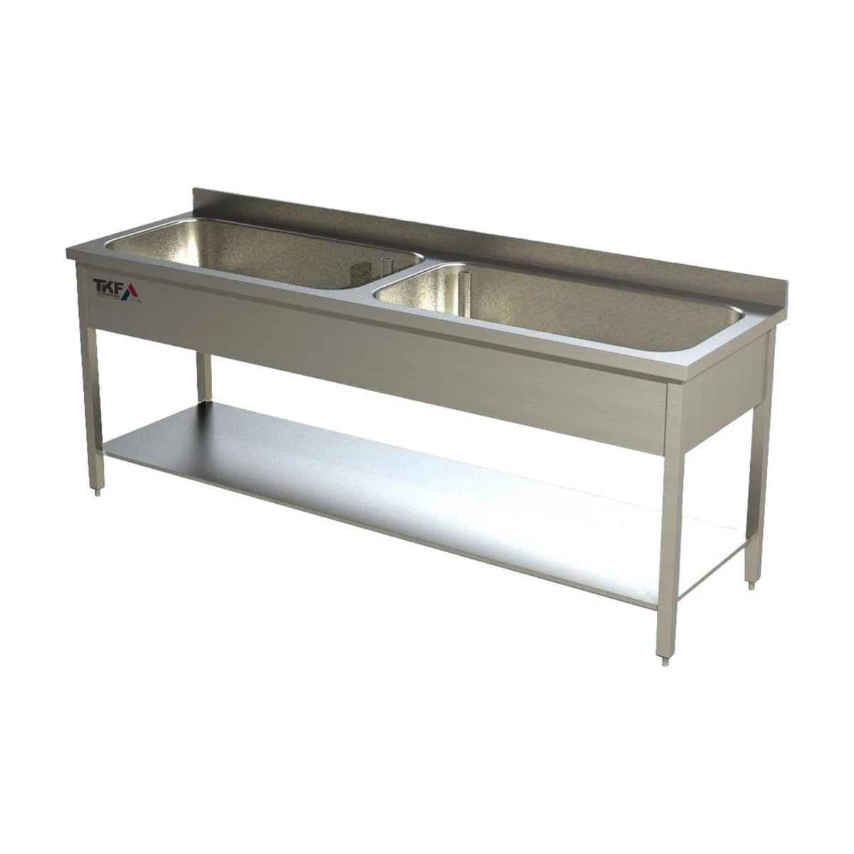 Double Bowl Sink Unit 200x70cm, Potwash & Veg Wash