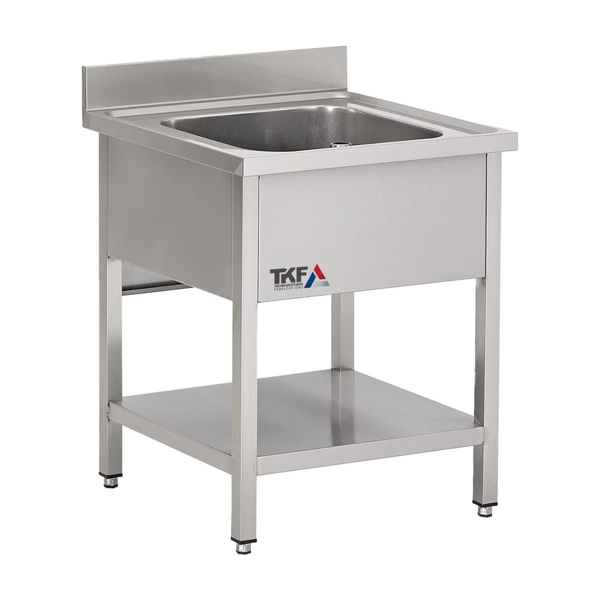 Stainless Steel Single Sink Unit with Undershelf, 60x70cm