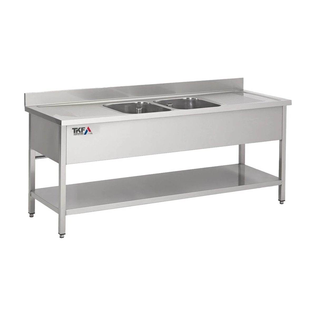 Double Bowl Sink Unit with Undershelf 200x70cm