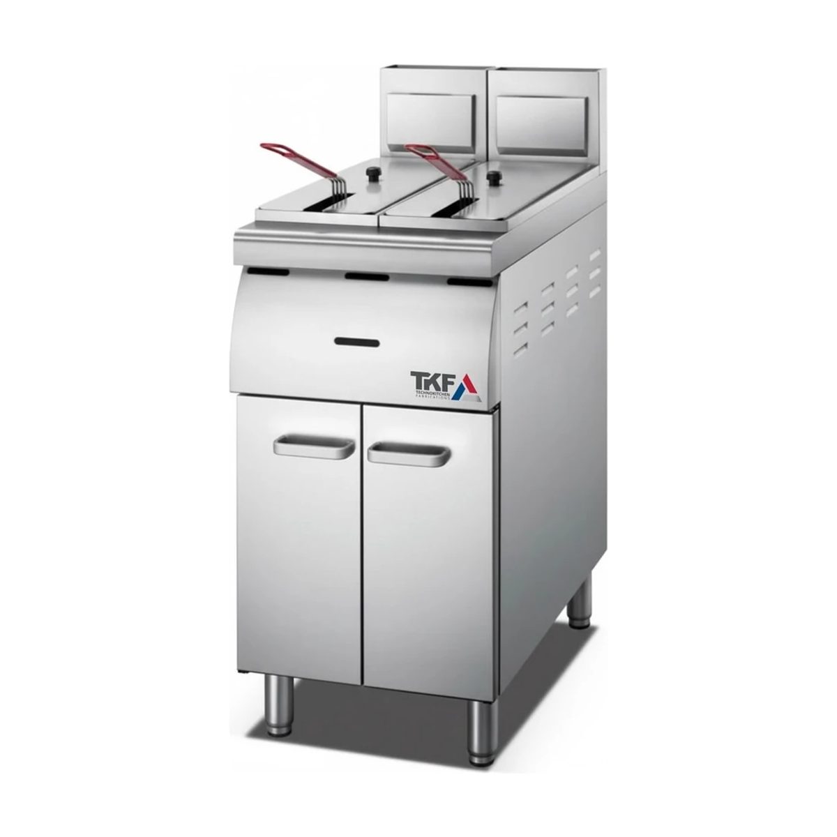 Upright Gas Fryer Double Bowl 18L+18L — American Chef