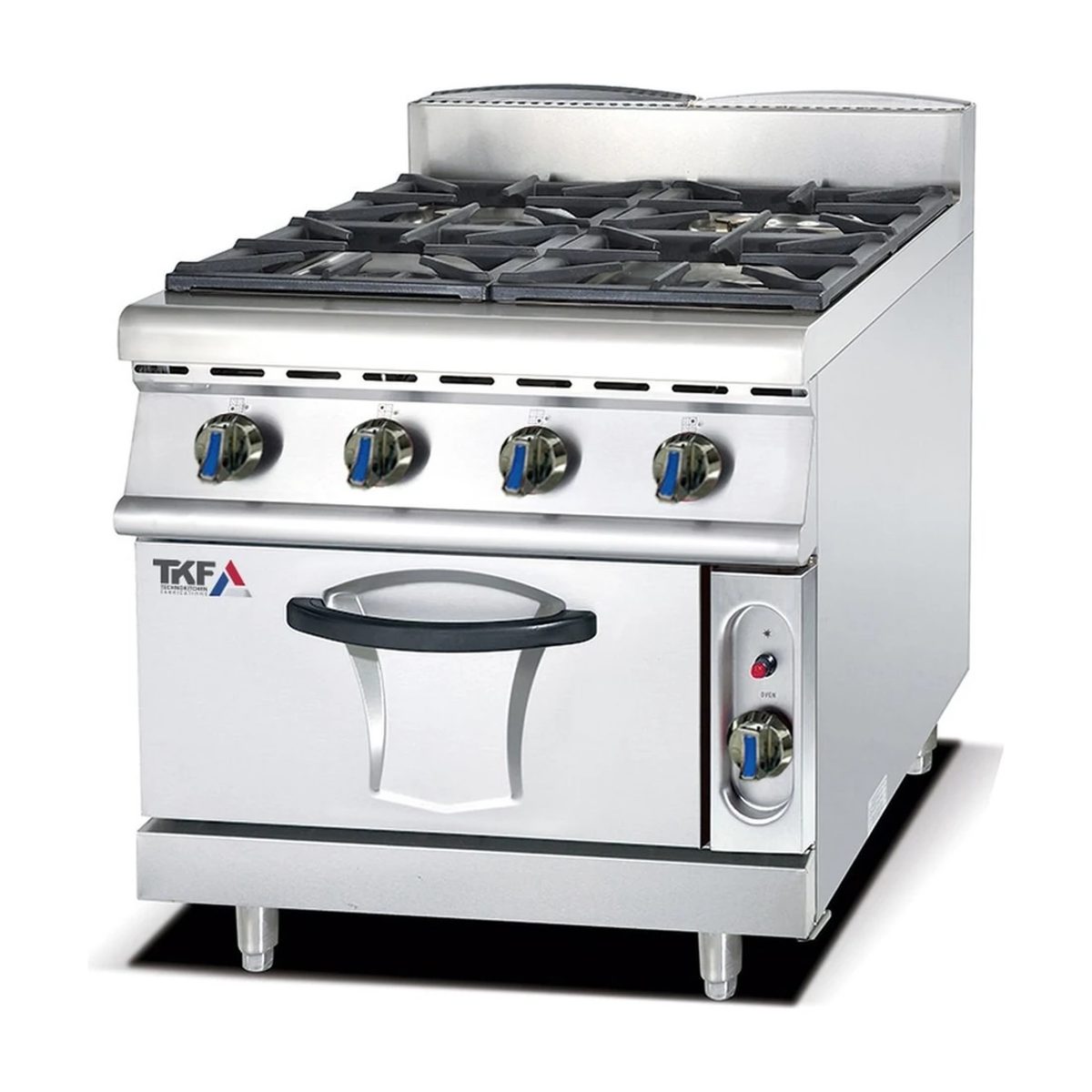 Gas Stove 4 Burners with Maxi Oven 2 GN 90x90cm