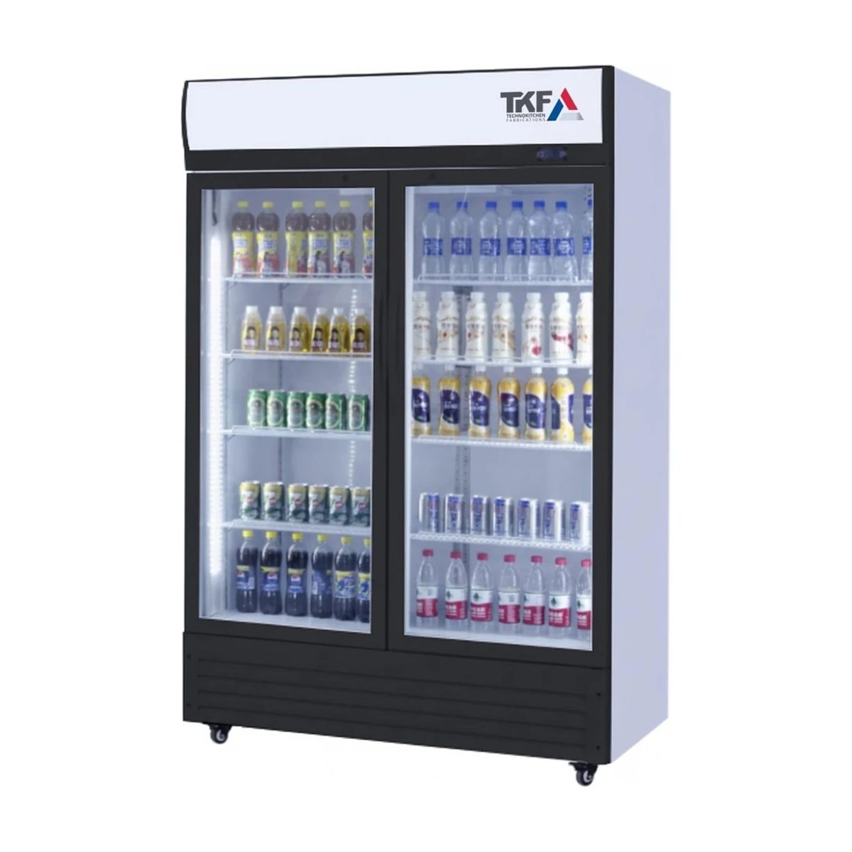 Upright Refrigerator Double Glass Door 93x57x195cm