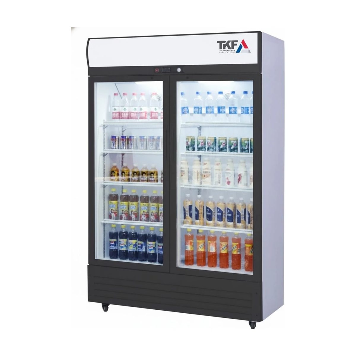 Upright Refrigerator Double Glass Door 130x57x195cm