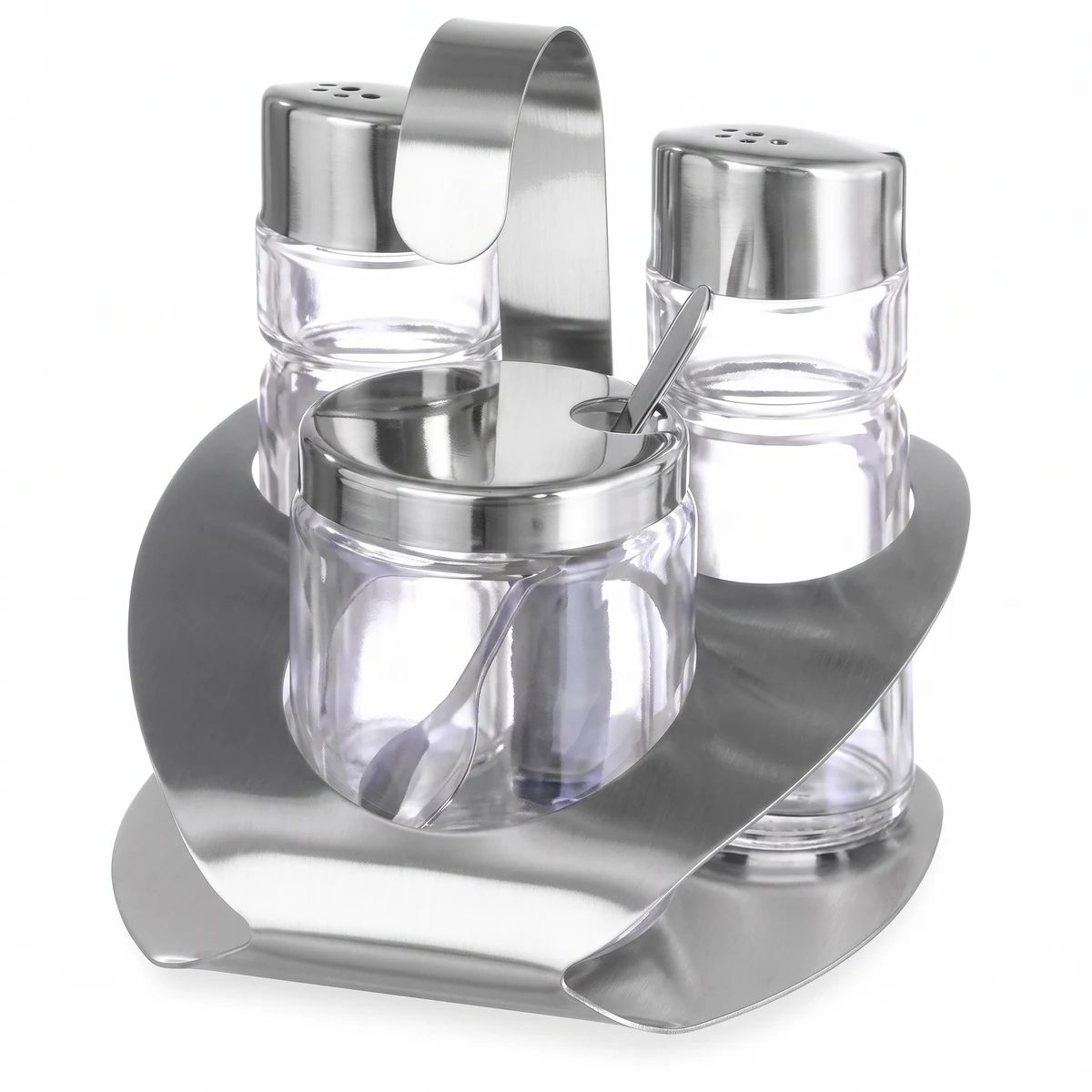 Salt+ Pepper+ Spice Container with a Spoon