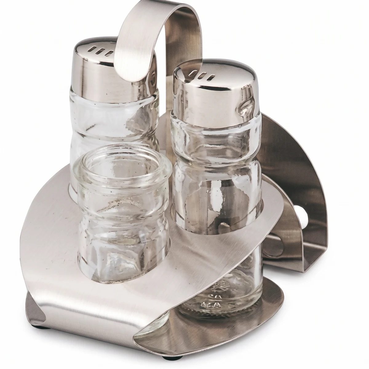 3-Piece Glass and Stainless Steel Spice Set