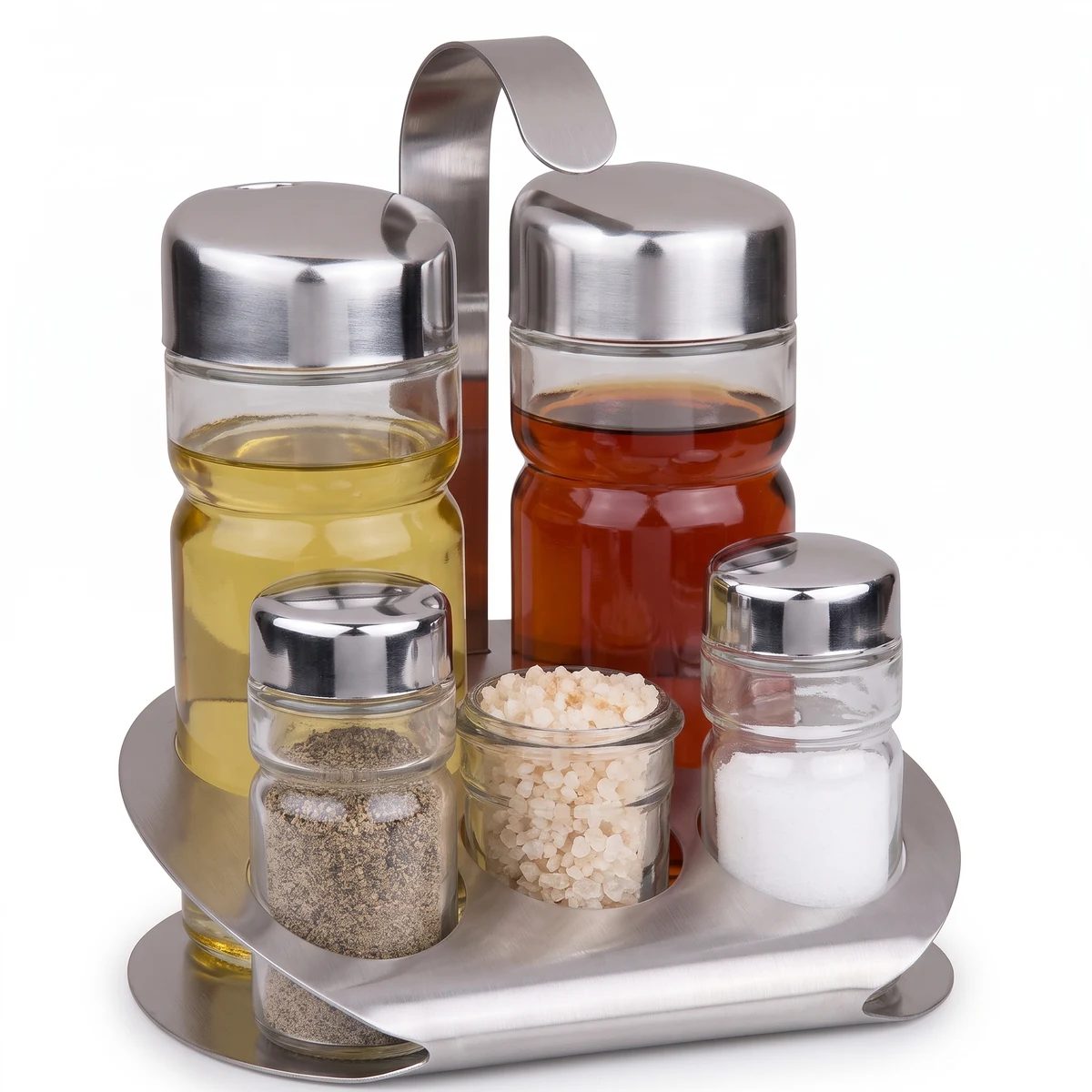 5-Piece Condiment Set with Stand