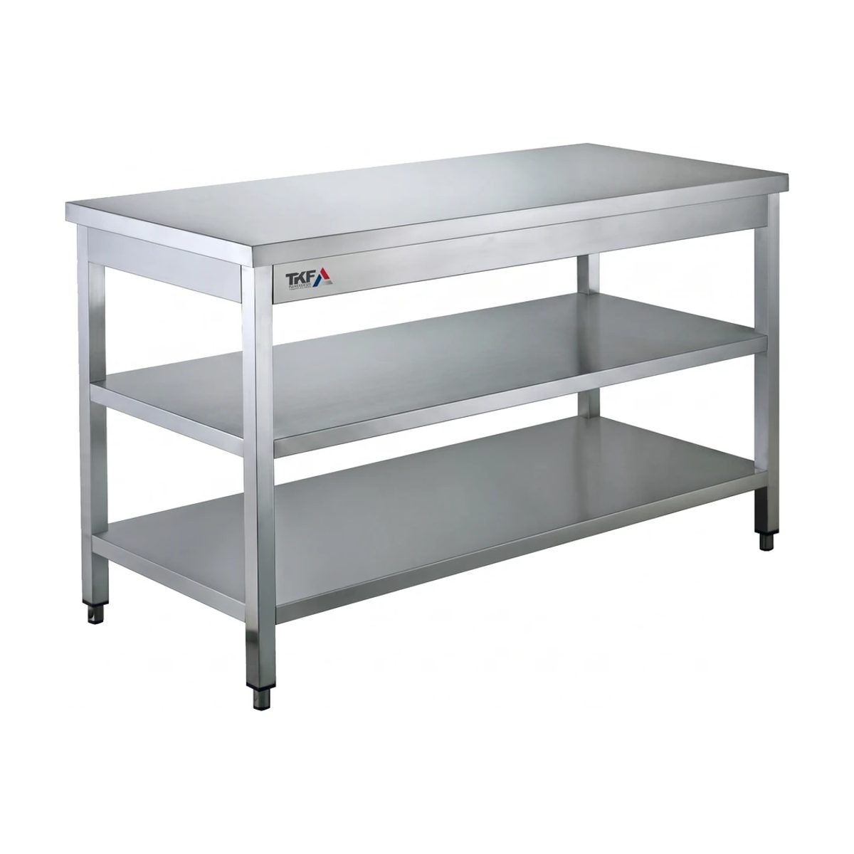 Stainless Steel Work Table with 2 Undershelves 140x70x85cm