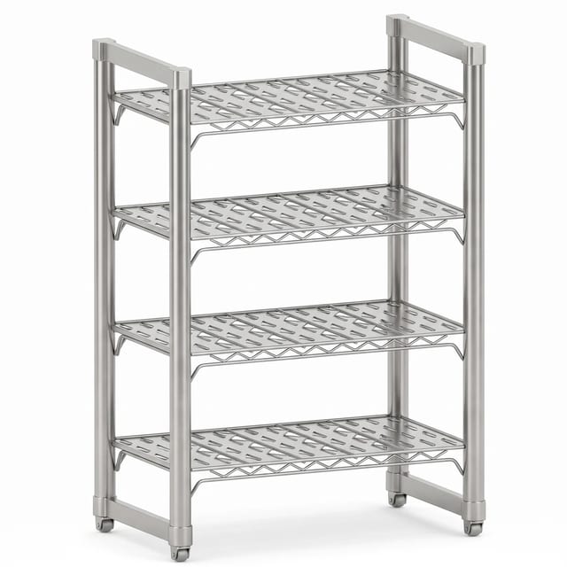 Mobile Stainless Steel Wire Shelving Unit — 8 sizes