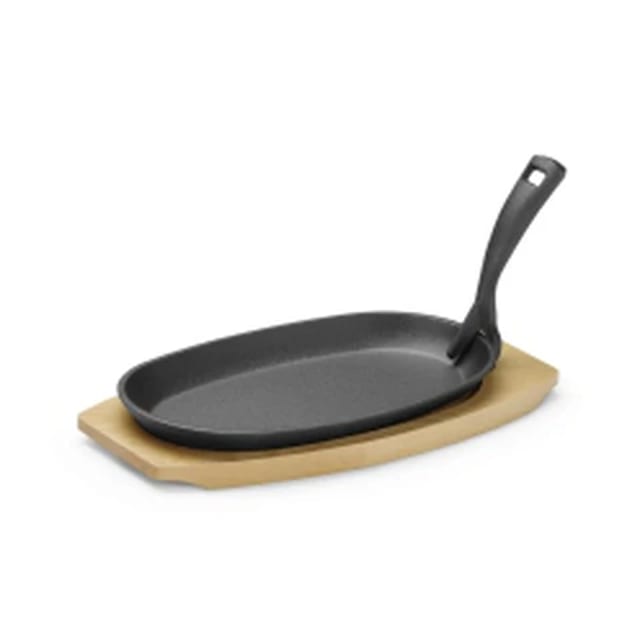 Cast Iron Platter with Wooden Underliner