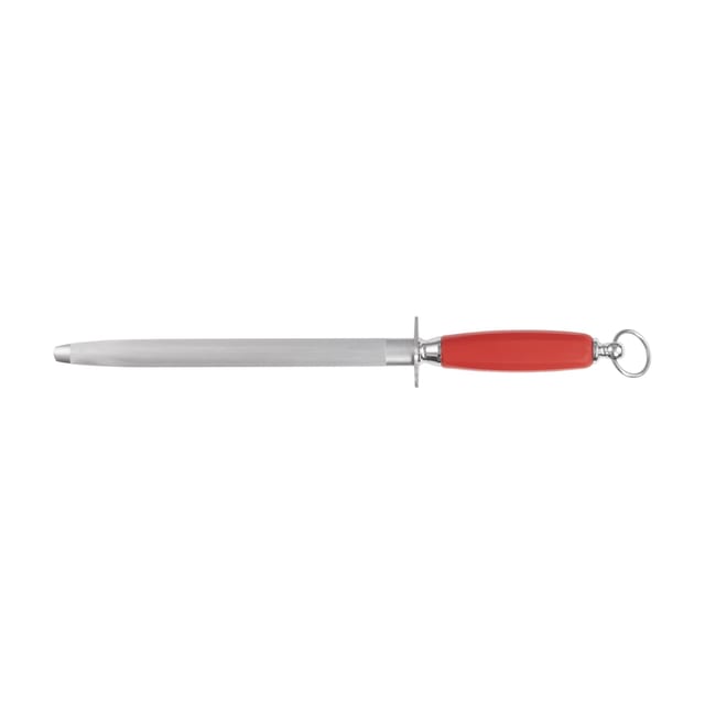 Sharpening Steel HRC62, 25.4cm Red Plastic Handle
