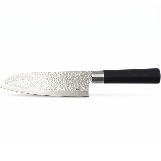 Hammered Steel Santoku Knife — 2 sizes