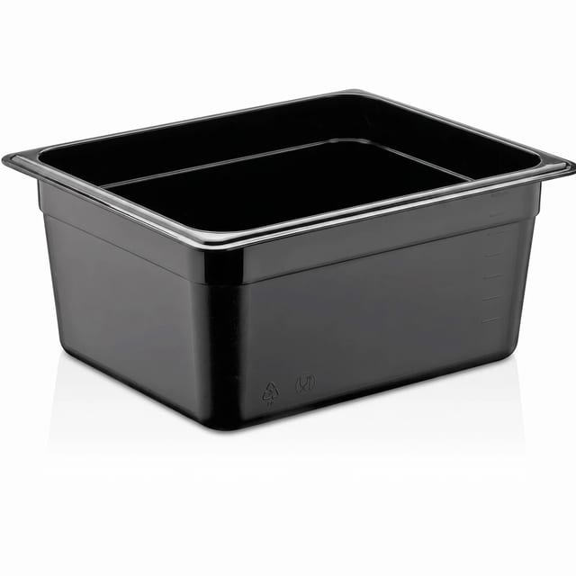 Black Polypropylene Gastronorm Container 1/4 — 3 sizes