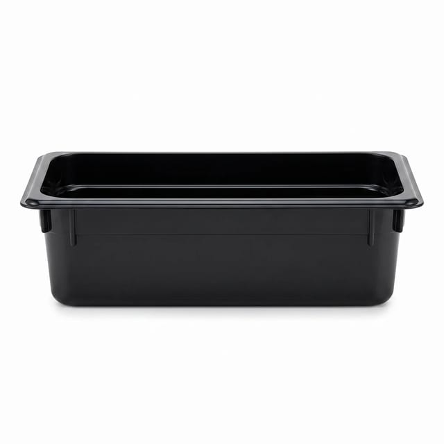 Black Polypropylene Gastronorm Container 1/9 — 3 sizes