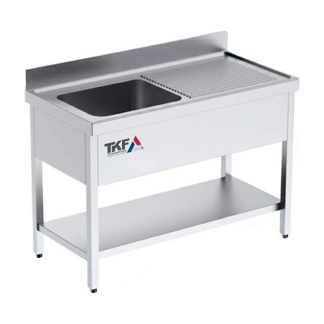 S/S Sink Unit Single Bowl Right Hand 120x70cm