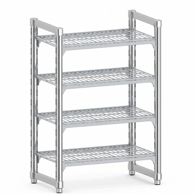 Four Tier Stainless Steel Wire Shelving Unit — 32 sizes