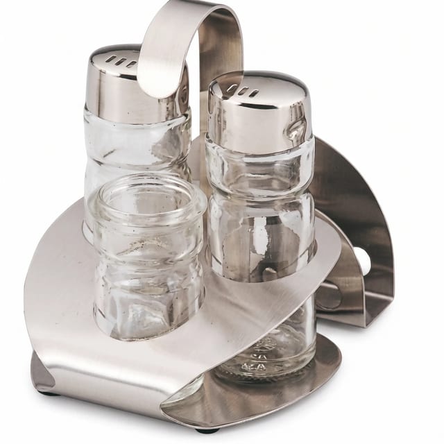 3-Piece Glass and Stainless Steel Spice Set