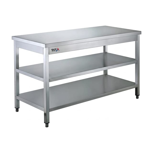 Stainless Steel Work Table with 2 Undershelves 180x70x85cm