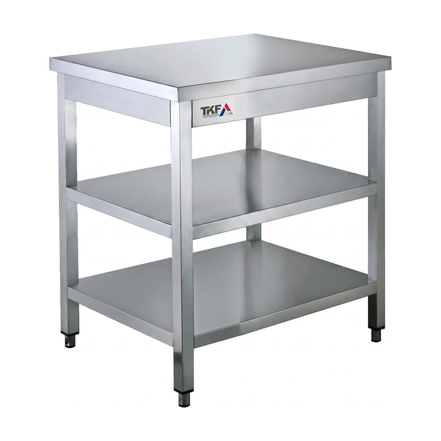 Stainless Steel Work Table with 2 Undershelves 80x60x85cm